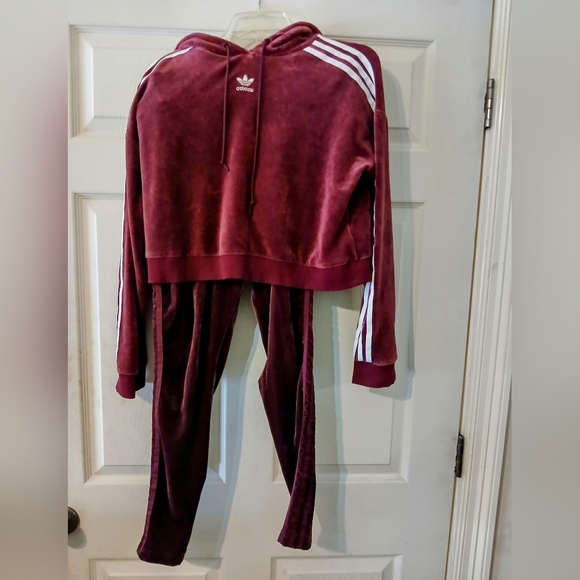 Adidas Velvet Burgundy Trackset - Picture 1 of 9